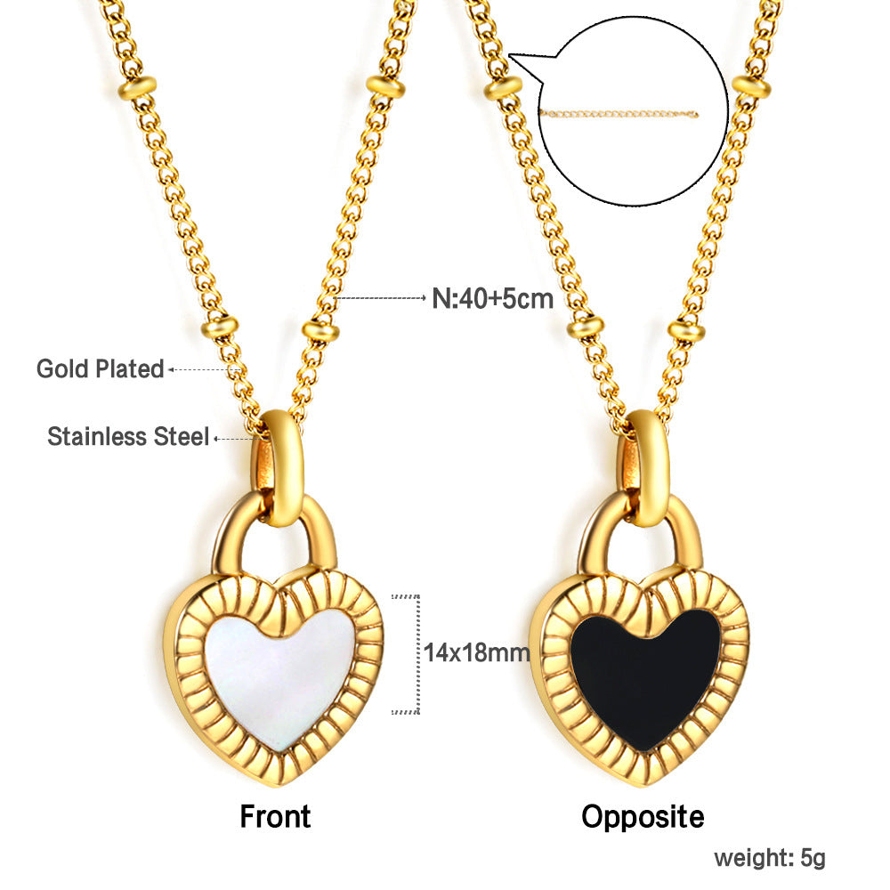 Wholesale 18k Gold-Plated Heart Pendant Stainless Steel Necklace