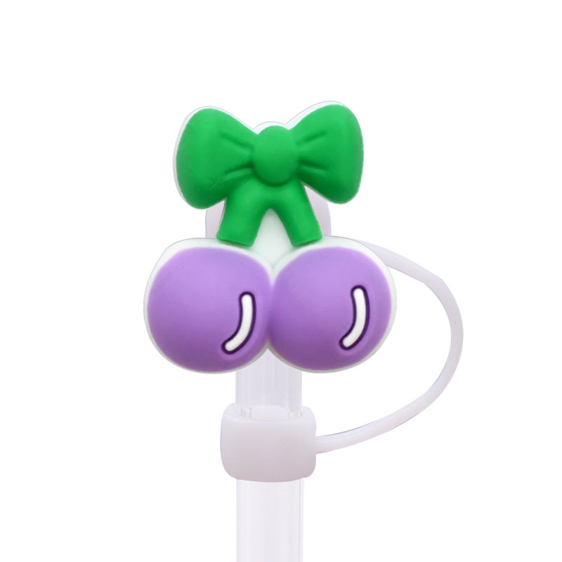 Wholesale Random 100pcs 10MM multicolor cherry  dust plug straw accessories