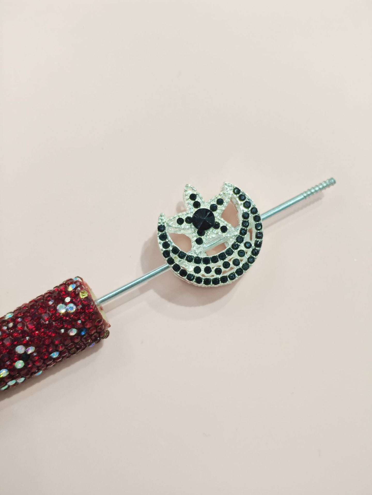Wholesale 10pcs colored hollow star moon alloy beads