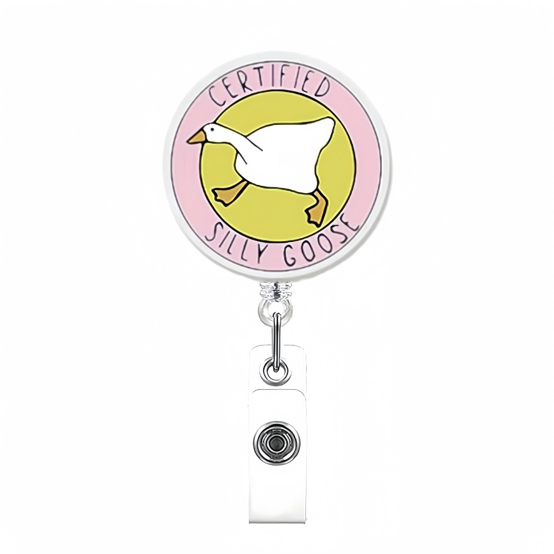 Wholesale Acrylic Fun Glitter Retractable Badge Keychain