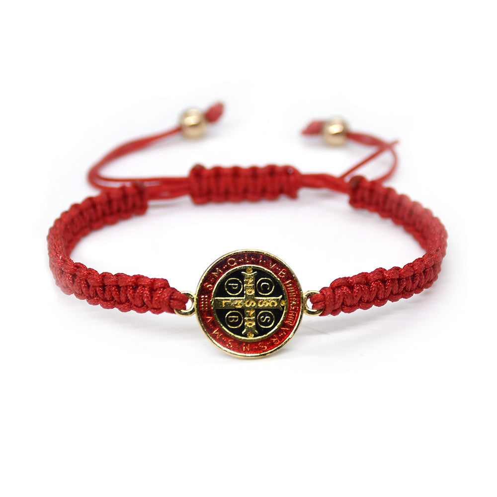 Wholesale Oil Dropped Handmade Chinese Knot St. Benedict Bracelet