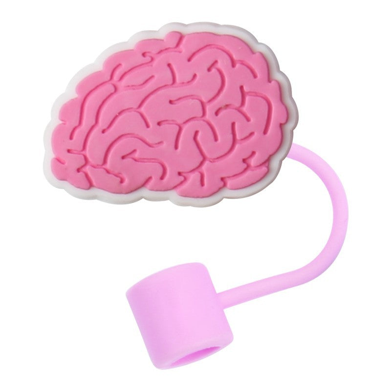 Wholesale 10pcs Medical Cartoon Organ Silicone Straw Cap Cup Accessories