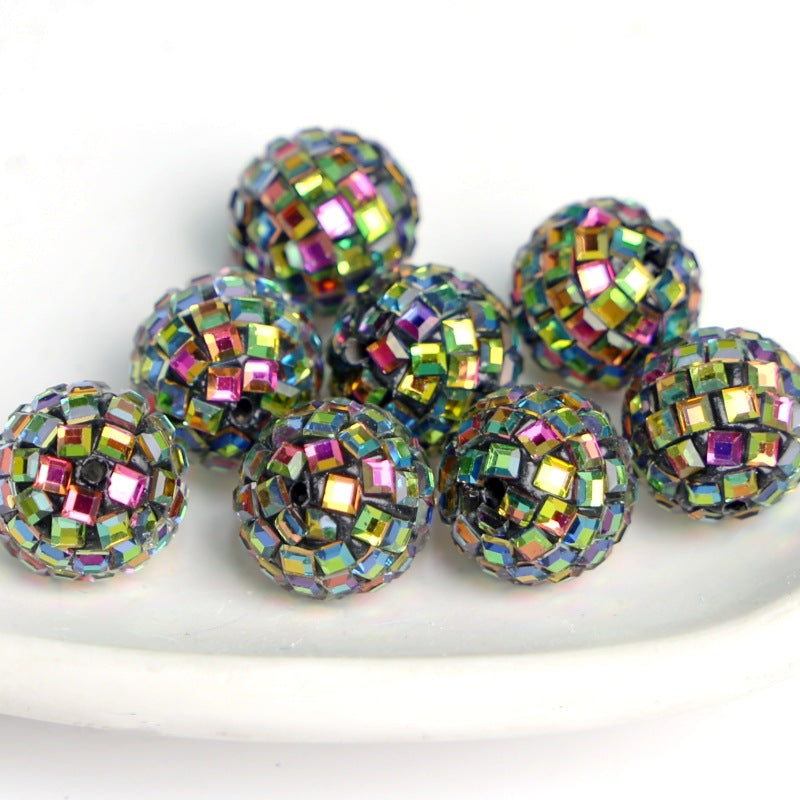 Wholesale 5pcs Electroplated Gold and Silver Patch Disco Clay Beads