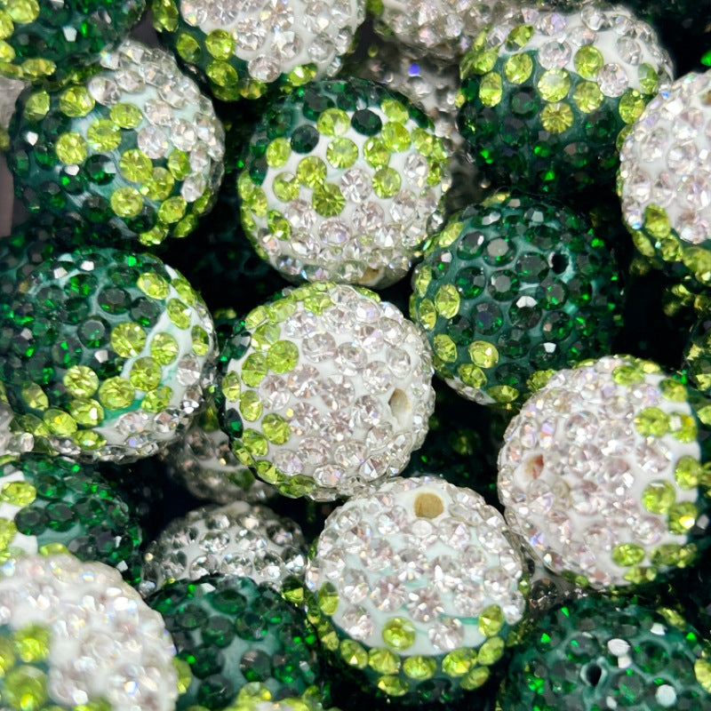 Wholesale 20pcs 16mm Gypsophila Colorful Gradient Soft Clay Diamond Ball Straight Hole Crystal Beads