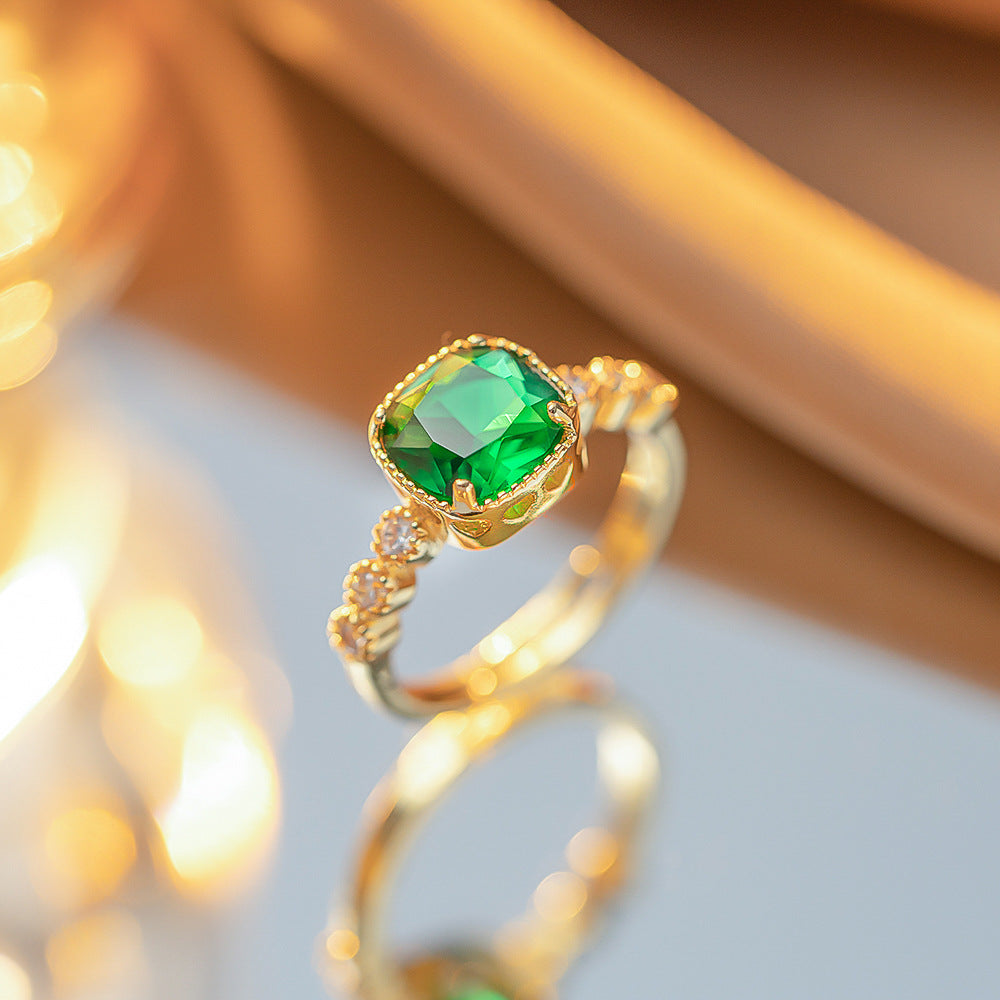 Wholesale Gold Plated Zircon Open Adjustable Ring