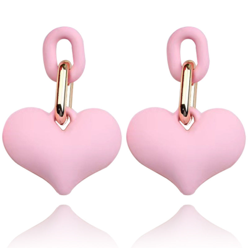 Wholesale Colorful acrylic heart earrings