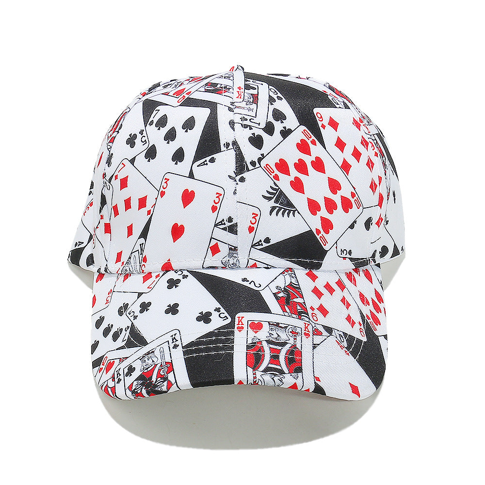 Wholesale New Sunshade and Sunscreen Hip-hop Punk Style Poker Print Baseball Cap