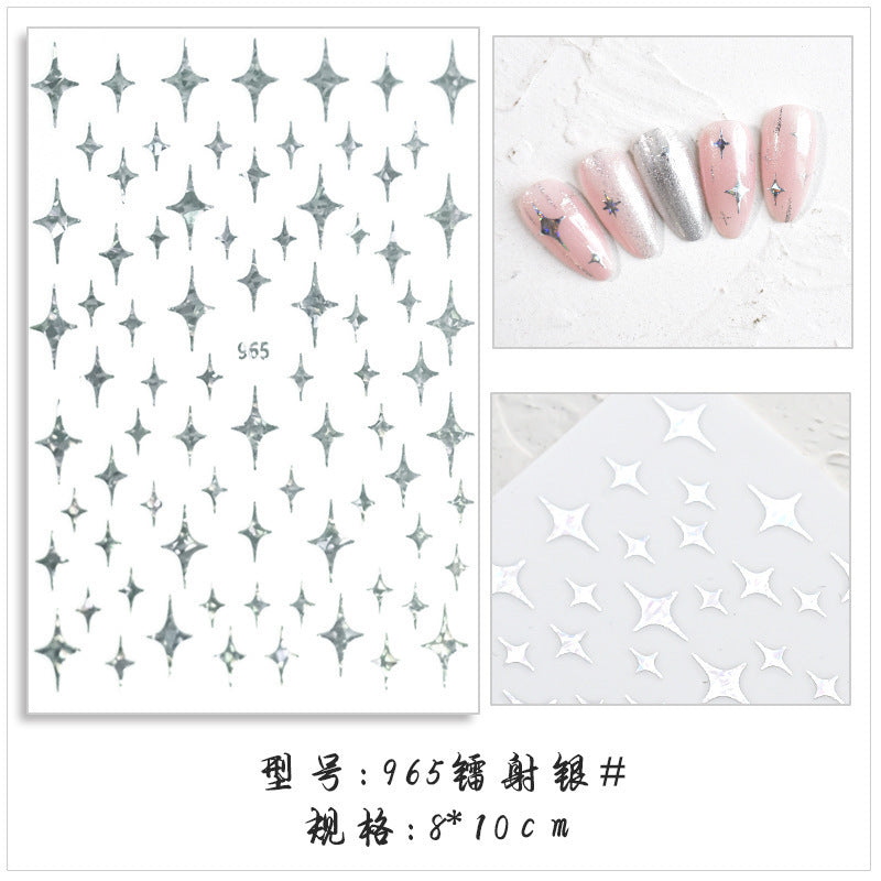 Wholesale Net red with star meteor nail stickers 3D adhesive stickers