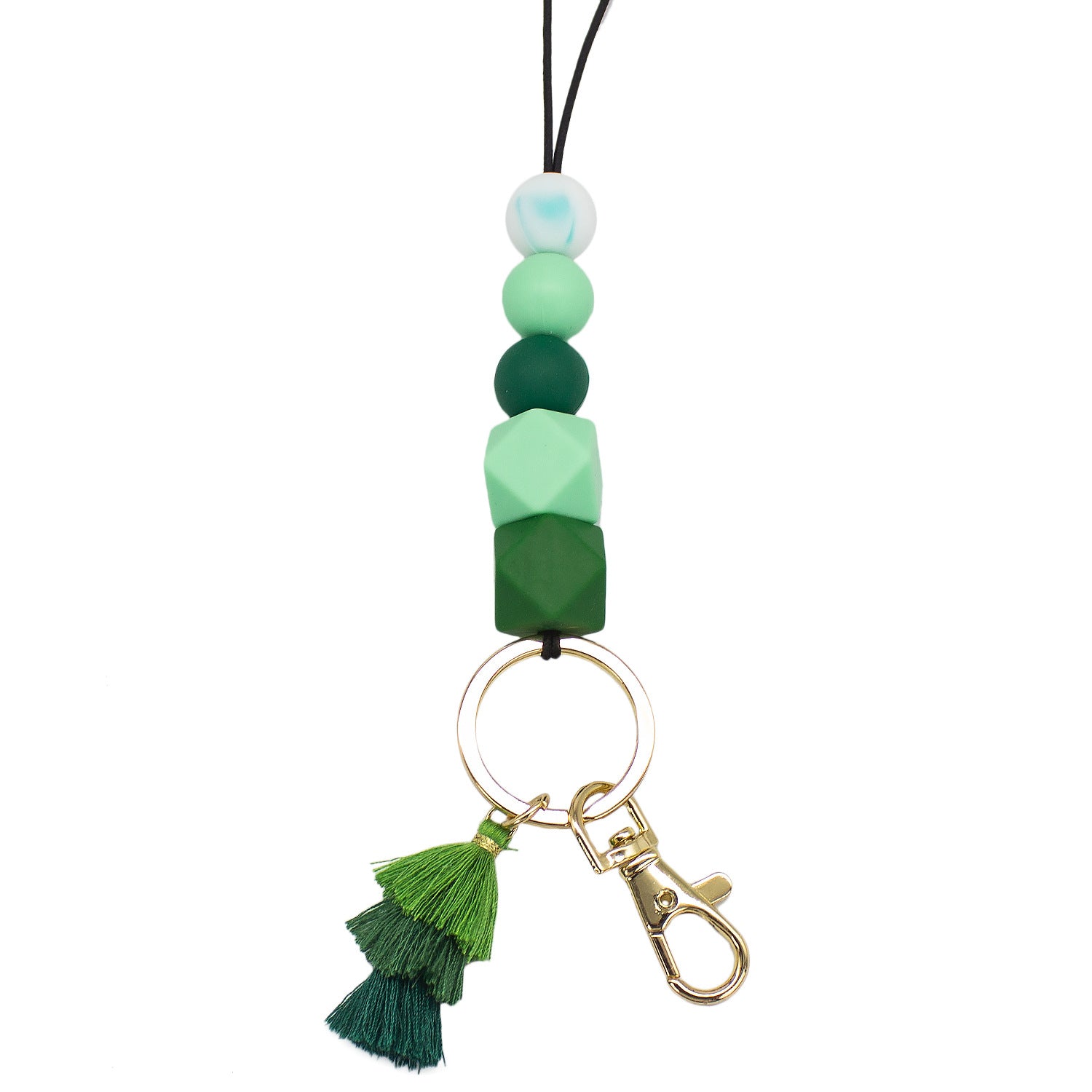 Wholesale Cartoon Silicone Soft Glue Beaded Tassel Lanyard Keychain