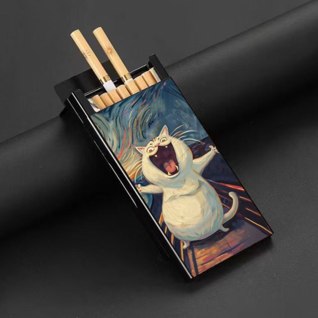 Wholesale Metal Fine Tube Anti Drop and Moisture-proof Painted Creative Cigarette Box