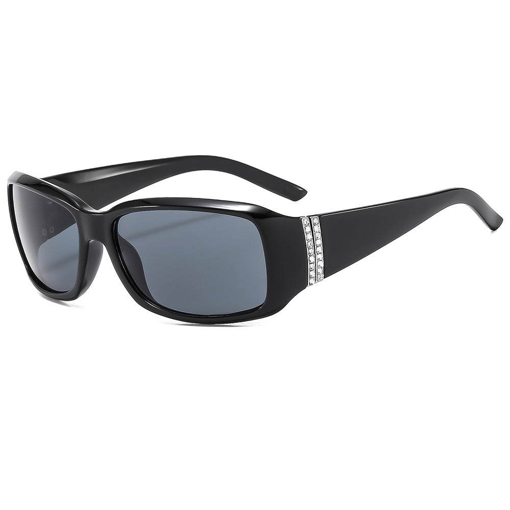 Wholesale Women's oval frame diamond-studded polarized sunglasses