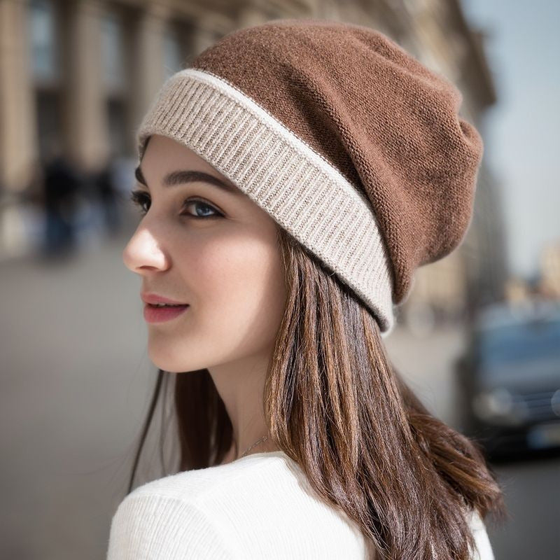 Wholesale Autumn/winter Warm Contrasting Knit Stacking Hats