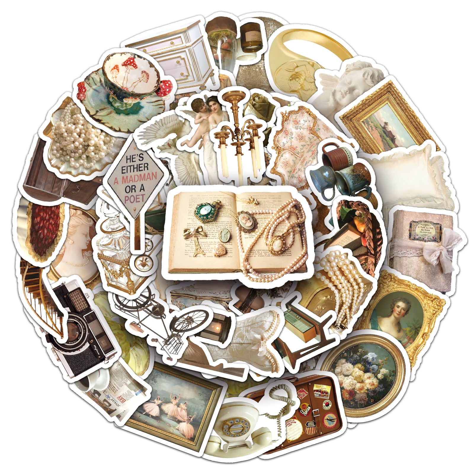 Wholesale 50PCS/ PACK retro  literary fresh simple stickers