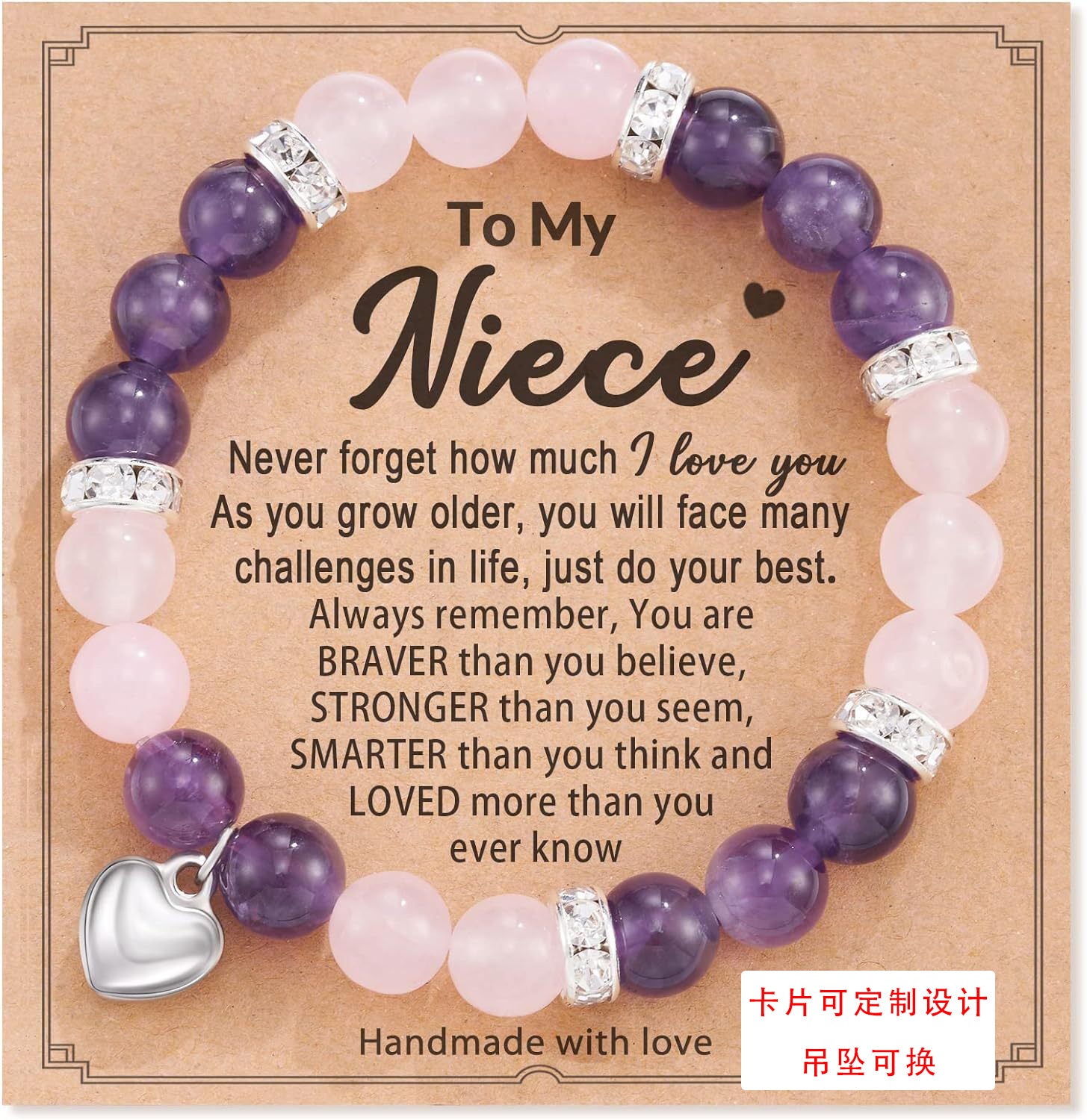 Wholesale Natural Stone Band Card Braided Obsidian Crystal Agate Beaded Bracelet