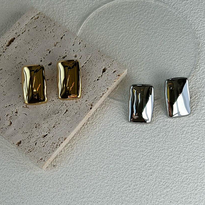 Wholesale Exaggerated Copper Plated Geometric Square Gold Earrings