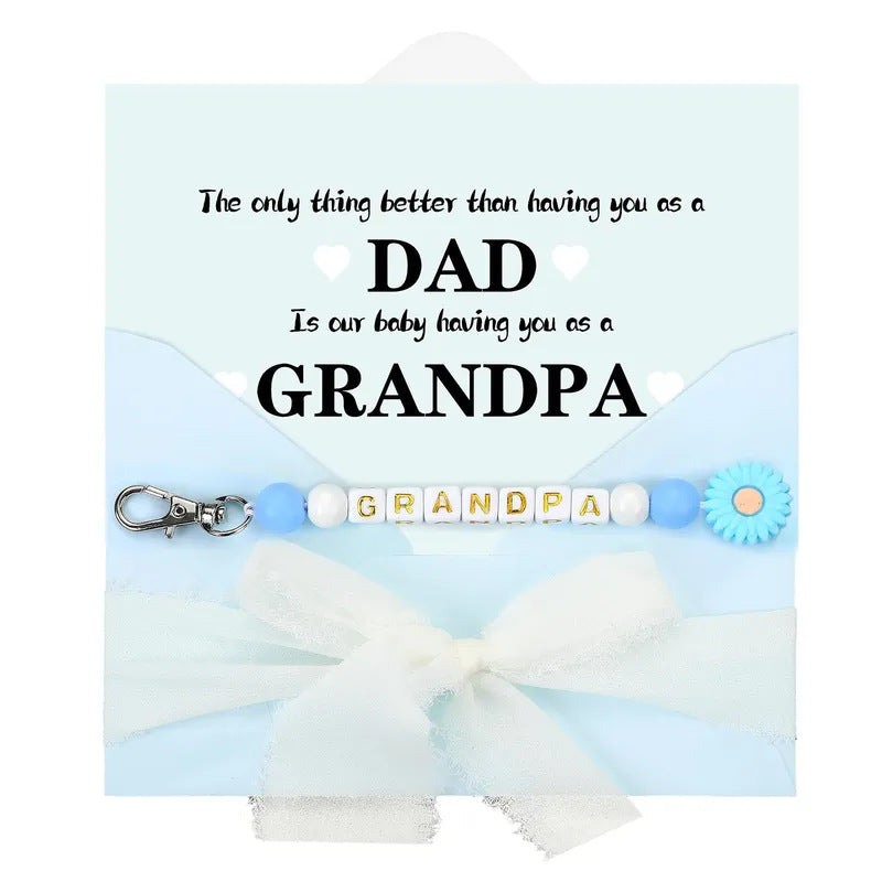 Wholesale Letter Bead Keychain Silicone  Pendant Keychain