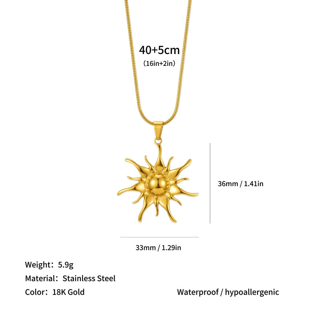 Wholesale Sun Starfish and Other Pendants Titanium Steel Necklace