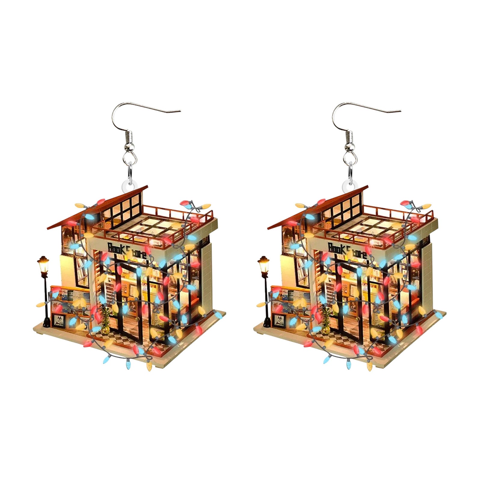 Wholesale Puppy Love Bookstore Creative Acrylic Earrings