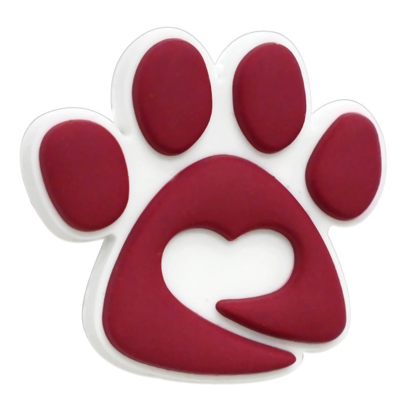 Wholesale  Random 100pcs/pack  Cute dog paw print PVC soft rubber ballpoint pen handmade beading