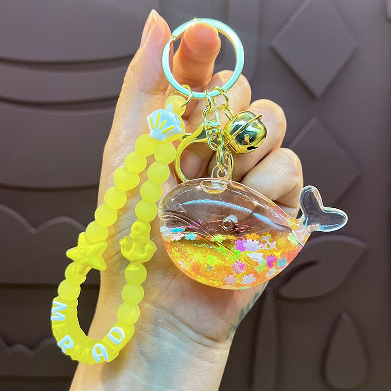 Wholesale Oil-filled Colorful Whale Keychain