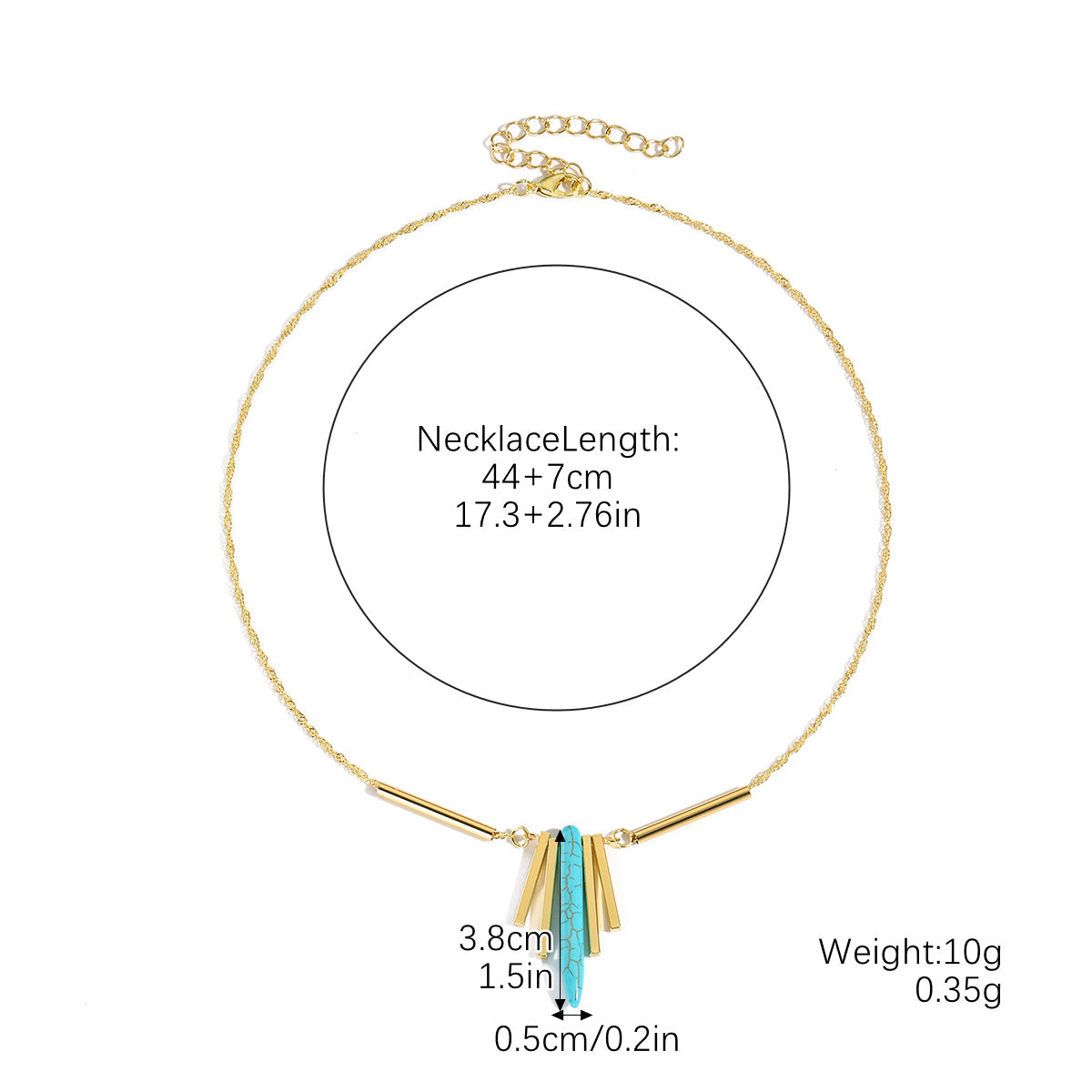 Wholesale Natural stone pendant fashionable and versatile turquoise necklace