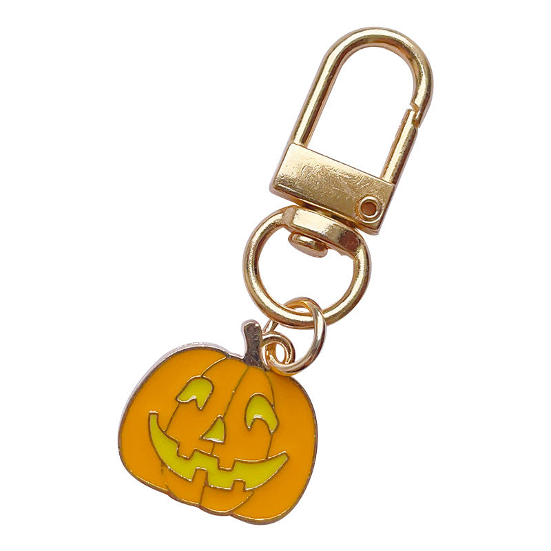 Wholesale Halloween Pumpkin Wizard Hat Alloy Keychain