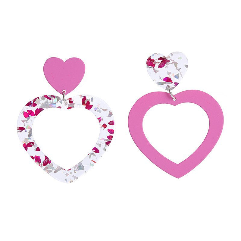 Wholesale Valentine's Day Love Mirror Acrylic Sweet Temperament Personality Earrings