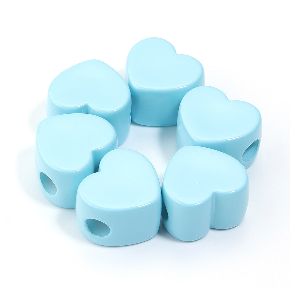 Wholesale 6pcs Acrylic Macaron Color Peach Heart DIY Beads