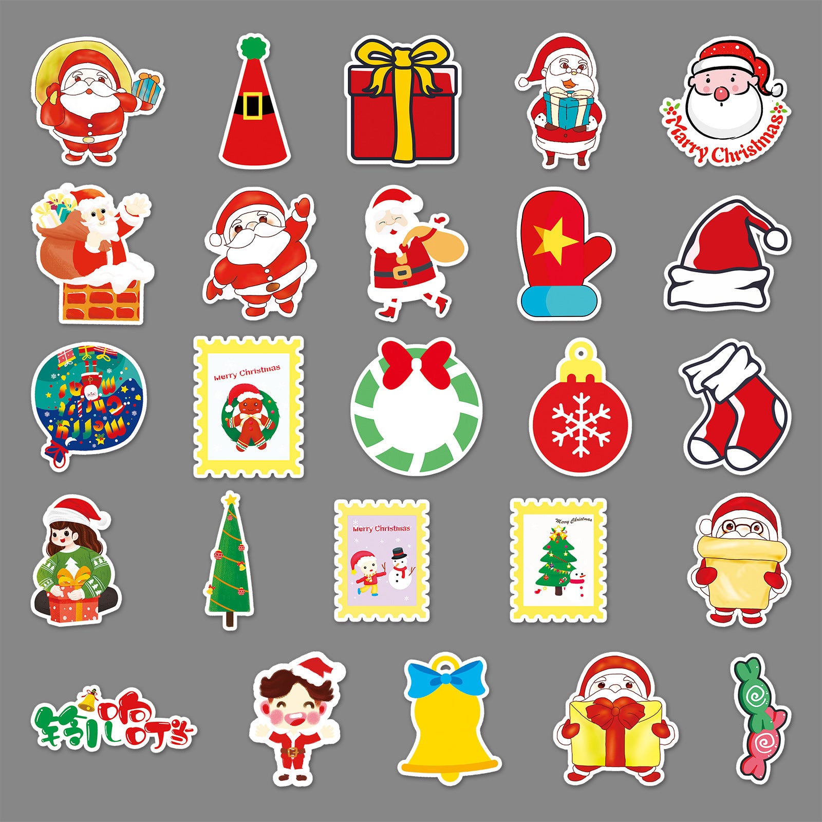 Wholesale 100 pcs/ pack Christmas Graffiti Holiday Creative DIY Sticker Waterproof