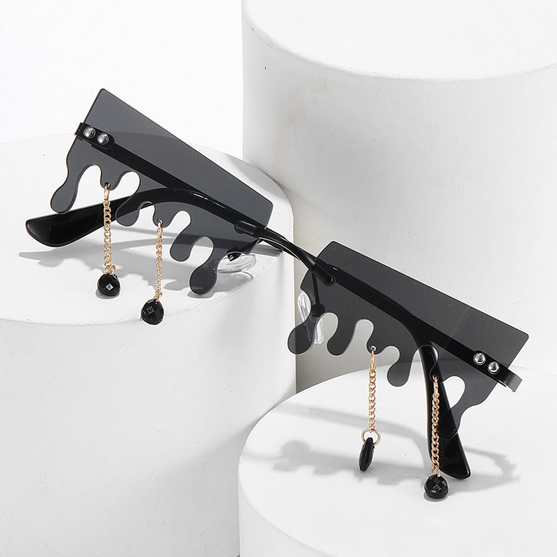 Wholesale Hip Hop Ocean Color Teardrop Sunglasses