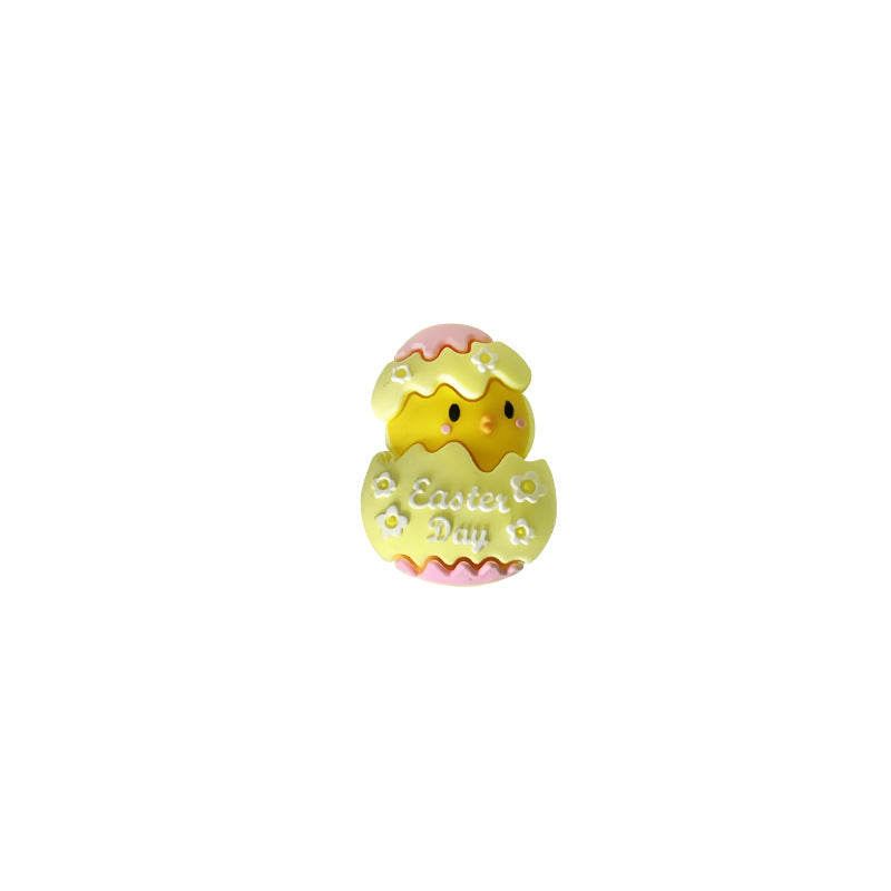 Wholesale 10pcs DIY Silicone Beads 3D Resurrection Chick Broken Shell Egg Dropping Glue Solid Beads  Beaded Accessories