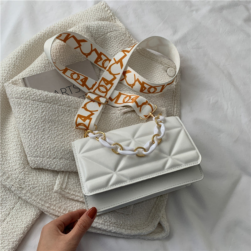 Wholesale Casual Fashion One-shoulder Wide-band Crossbody Small Square Bag