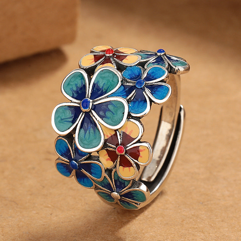 Wholesale Vintage Flower Adjustable Ring