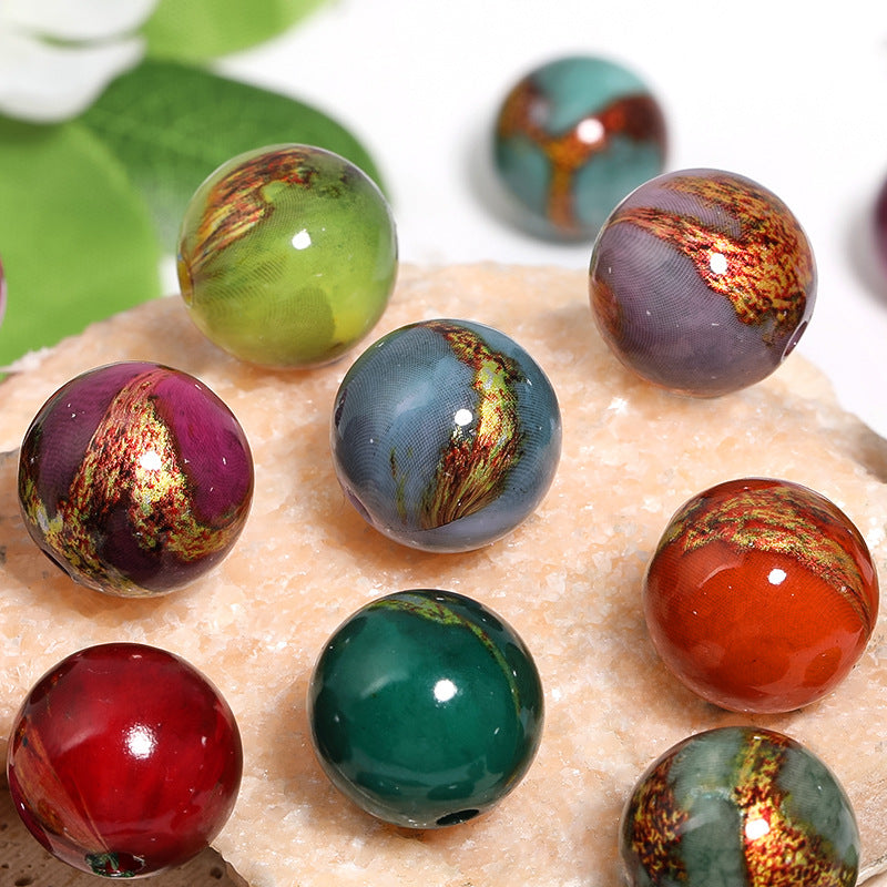 Wholesale 10pcs/pack Gilded lacquered acrylic beads Acrylic Beads