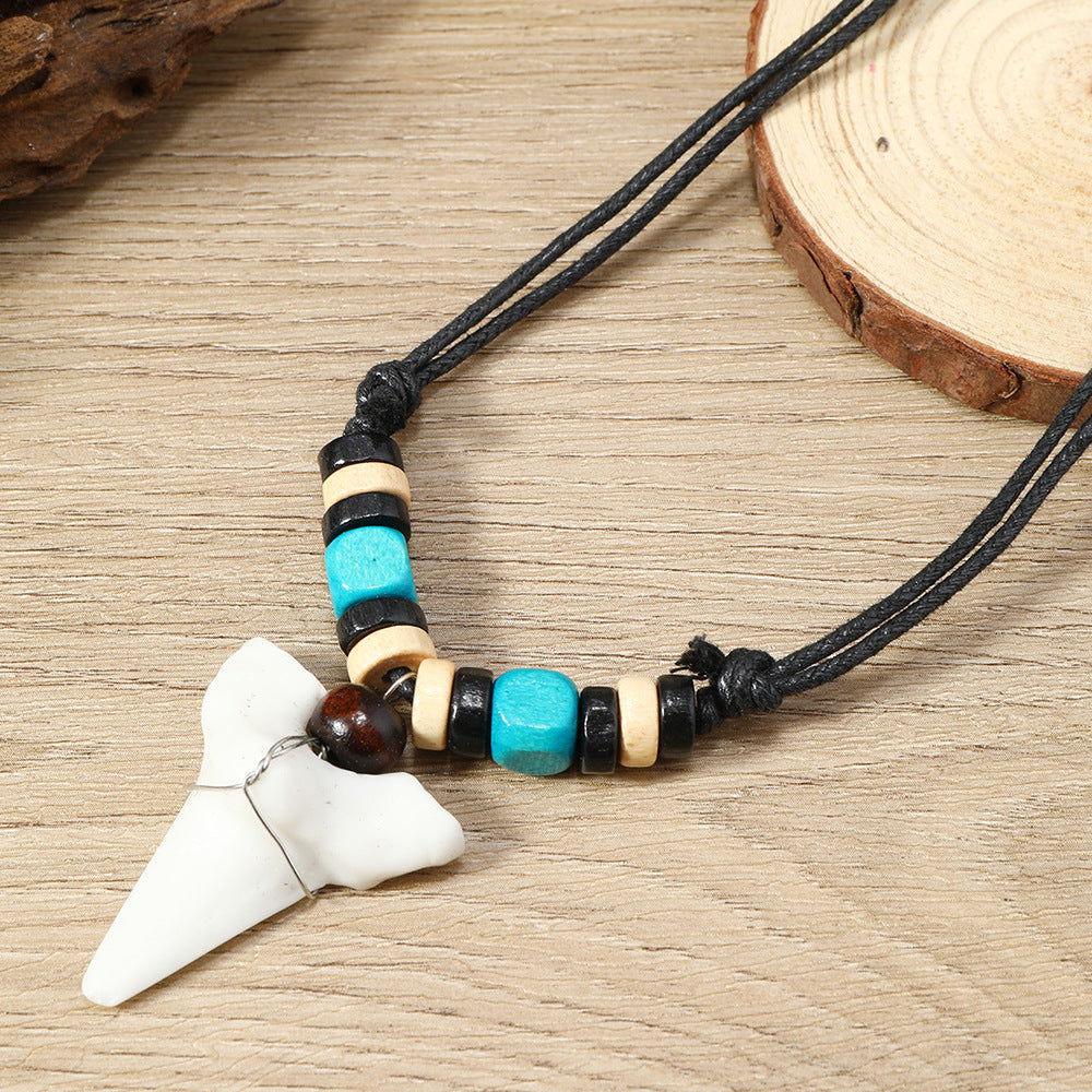 Shark tooth necklace bohemian handicraft jewelry