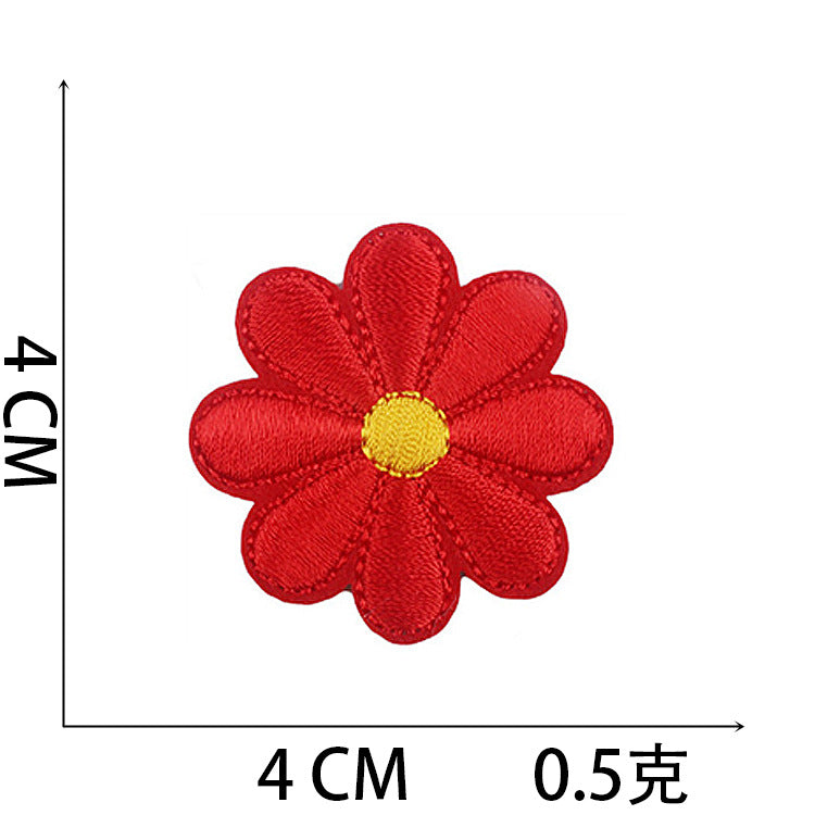 Wholesale Chic Iron On Sunflower Butterfly Embroidery Patches For Clothing DIY Decorative Accent Resale