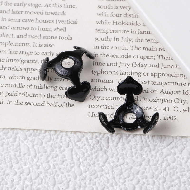 Wholesale of 100PCS/PACK Heart-shaped Flower Holders Paired with Bright Painted Perforated Beads and Acrylic Beads