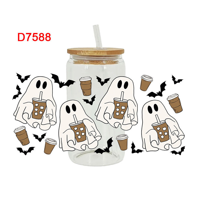 Wholesale Beverage Halloween Series 16oz Cup UV DTF Wraps
