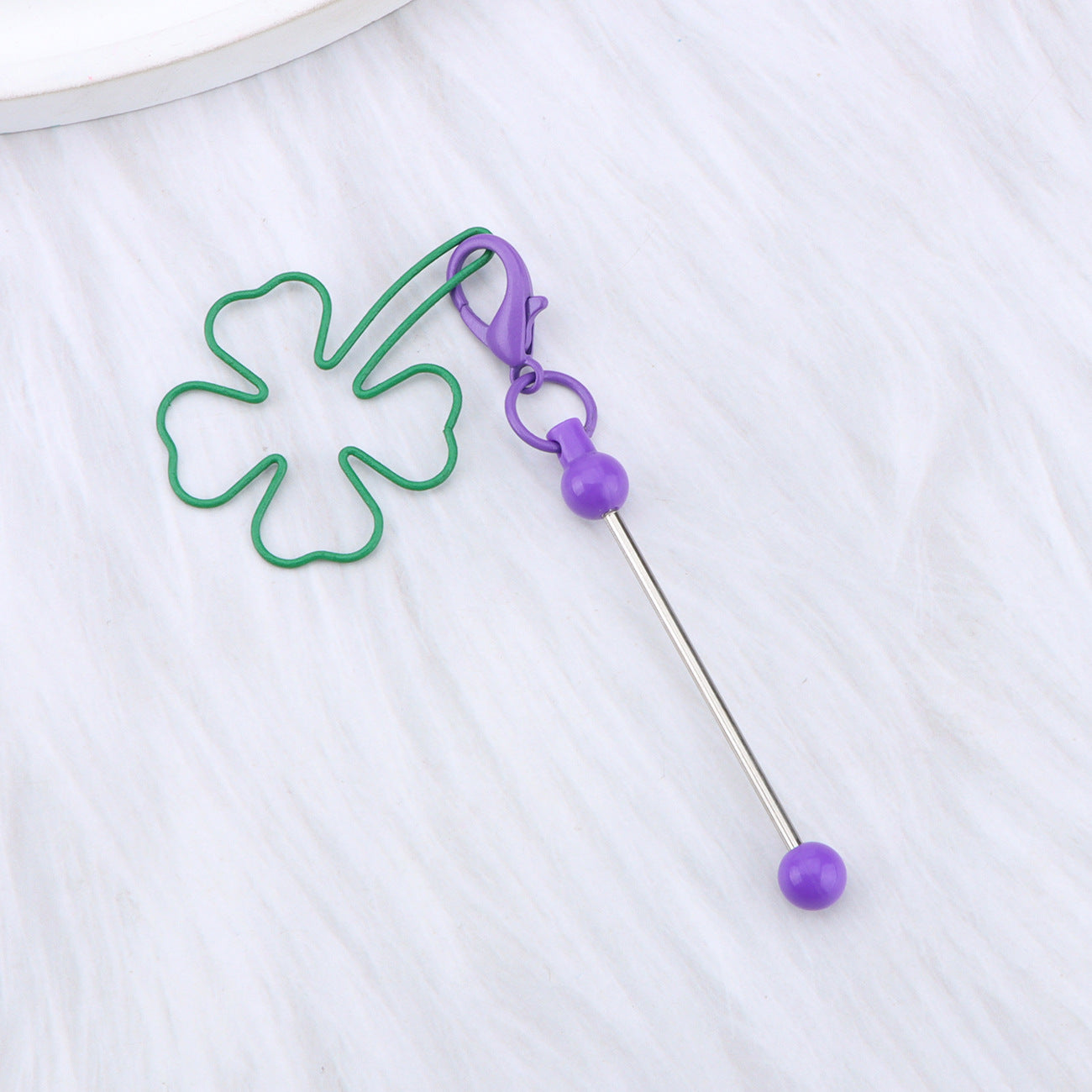 Wholesale Green grass DIY beaded keychain