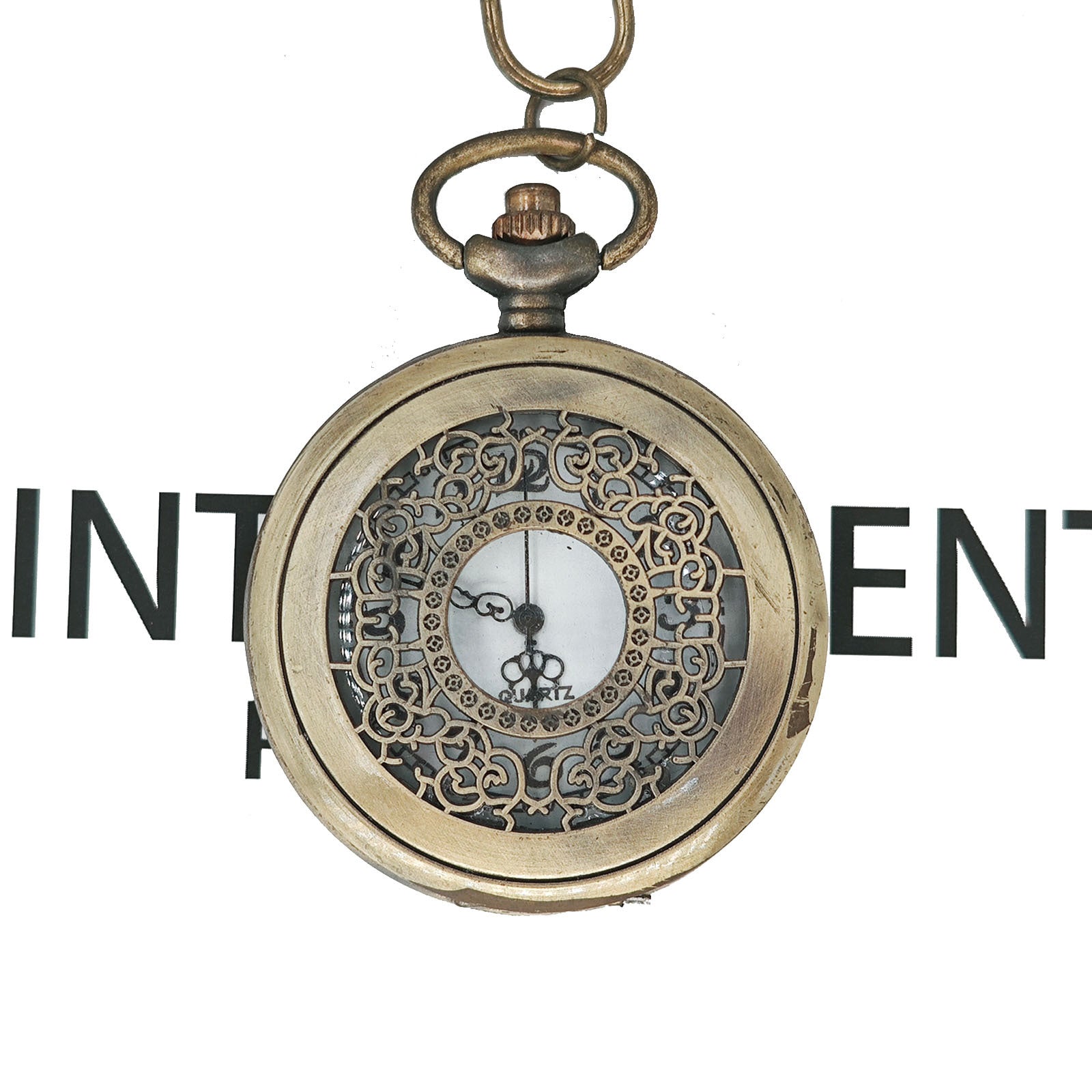 Wholesale Hollow out retro flip quartz pocket watch