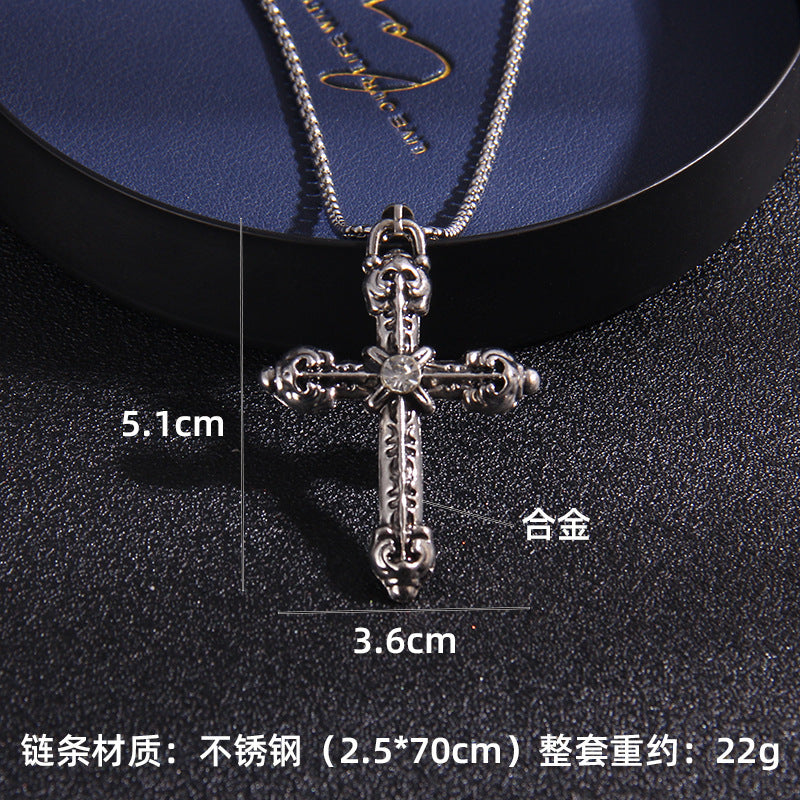 Wholesale Cross Necked Sweaters Stainless Steel Necklace