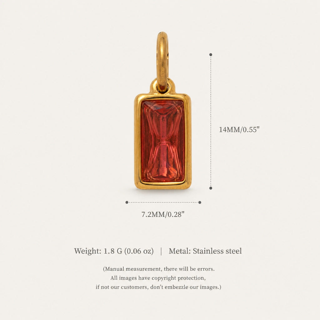 Wholesale Titanium Steel 18K Gold Plated Teardrop Pendant Necklace Snake Bone Chain Birthstone Fashion Accessory For Party Gift