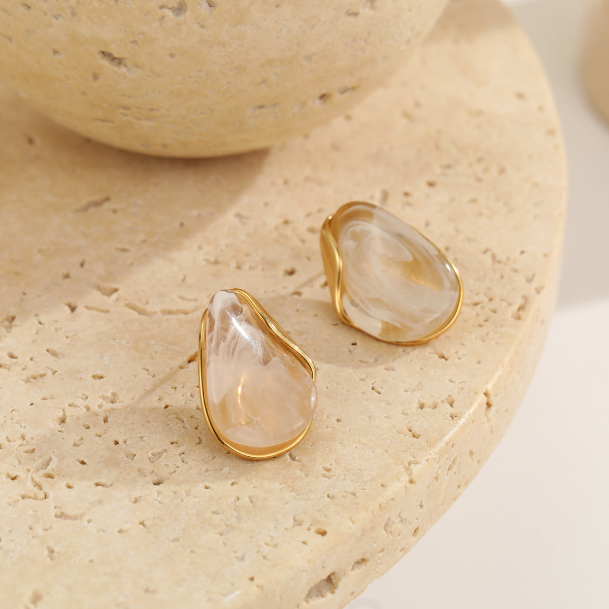 Wholesale Amber  Patchwork Resin Earrings