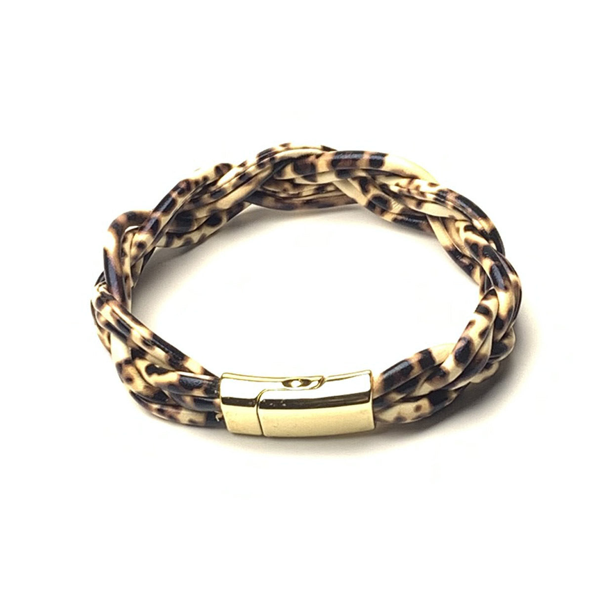 Wholesale 6-strand braided bracelet silicone tube leopard leather bracelet