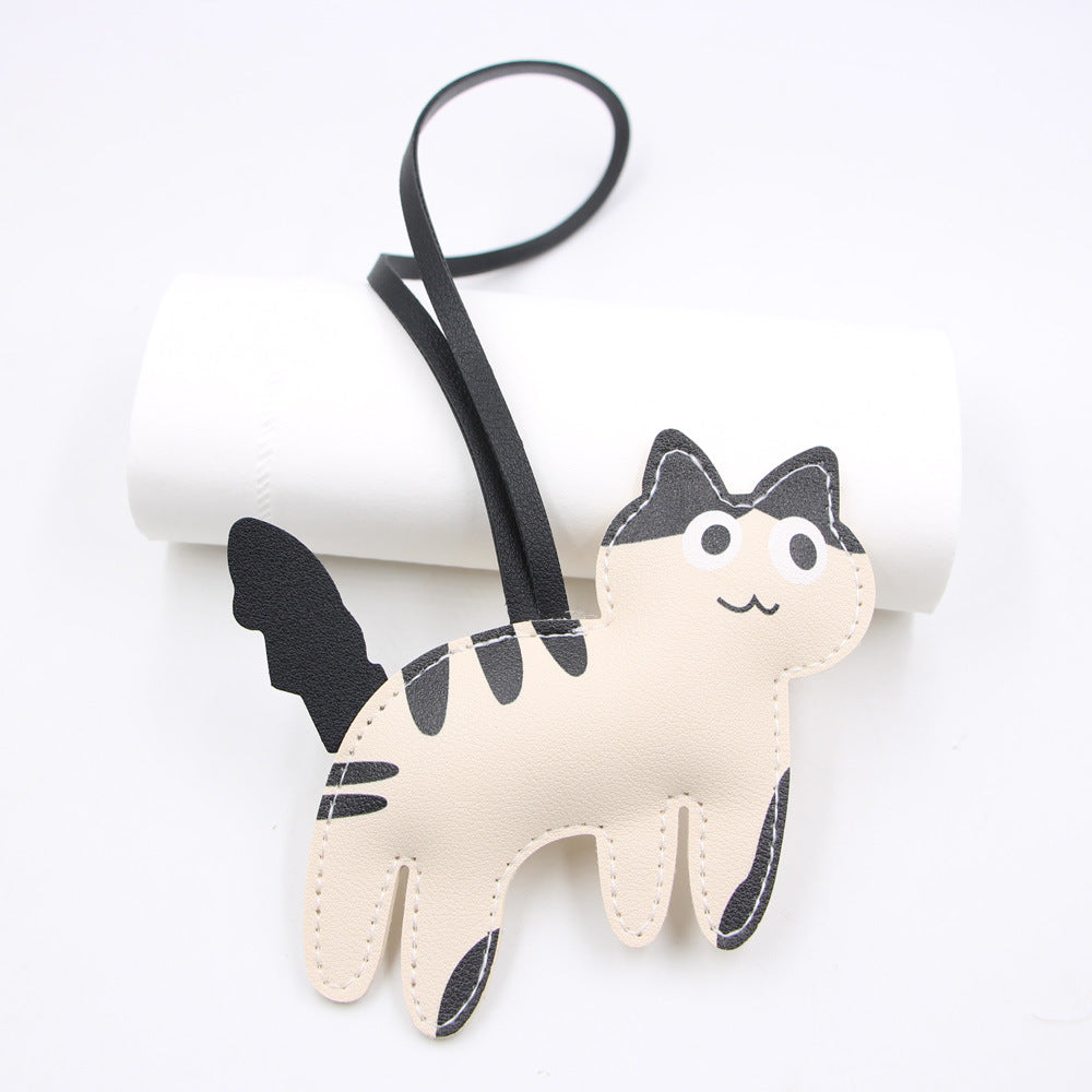 Wholesale Artificial Leather Cute Kitten Bag Charm Japan Style Fashion Pendant Gift
