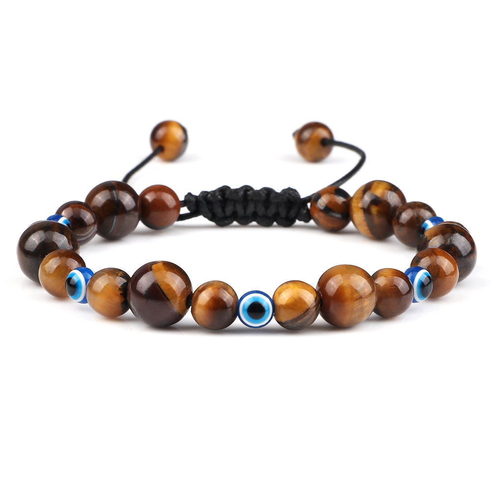 Wholesale Creative Spacer Size Beads Woven Tandem Combination Bracelet Adjustable Devil' s Eye Pendant Bracelet