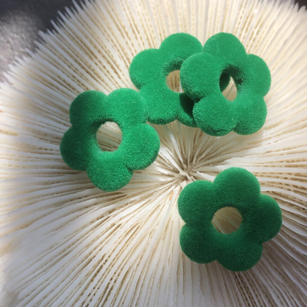 Wholesale 10PCS Flocking Small Flowers DIY Jewelry Accessories Beads