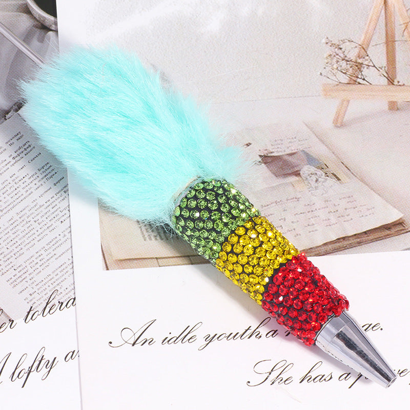 Wholesale 5pcs Multi colored plush rainbow beadable pens