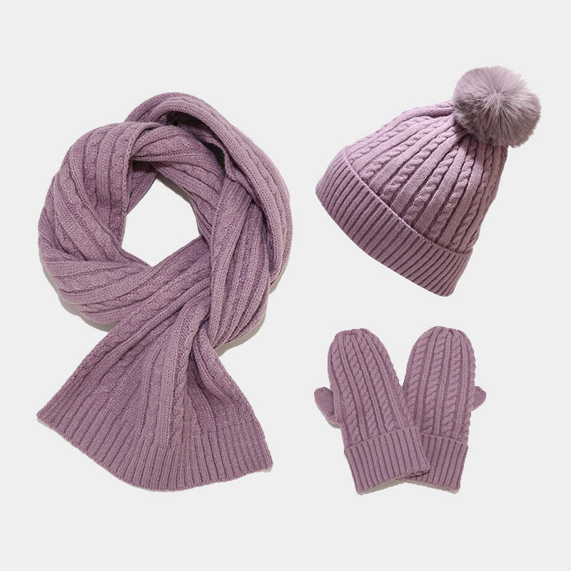 Wholesale Acrylic Knitted Warm Hats Scarves Gloves Sets
