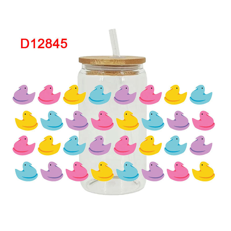 Wholesale Colorful Rabbit Easter  16oz Cup UV DTF Wraps